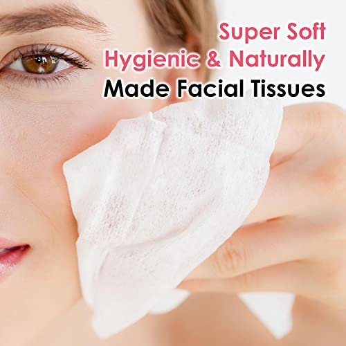 Image of Feather's Facial Dry Tissue 600 Pulls Super Soft & Super Absorbent Paper 2 Ply Pure Tree Pulp Made of Virgin Paper Biodegradable Face Tissue Wipes - 100 Pulls Per Pack (Pack of 6, Random Color Box)