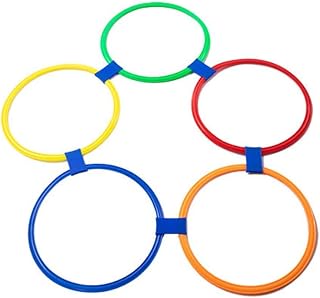 Hopscotch Ring Set with 10 Hoops and 10 Connectors, for Indoor/Outdoor Portable Fun Conditioning Agility Training (Size : 28cm)