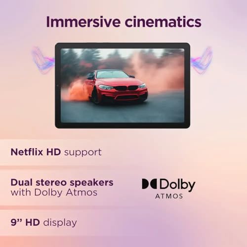Image of Lenovo Tab M9 9 inch HD (1340 x 800) Tablet, MediaTek Helio G80, 3GB RAM, 32GB eMMC + 64GB Memory Card, Android 12, Arctic Grey with HEXAccessories