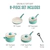 GreenLife 8 Piece Nonstick Cookware Set, Non-Toxic PFAS-Free Ceramic Pots & Pans, Dishwasher & Oven Safe, Frying, Sauce, Stock Pot, Glass Lids, Stay-Cool Handles, Wobble Free, Turquoise #2