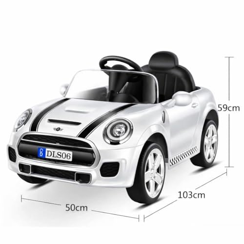 Image of Kawaii Kids AMR GT Battery Operated Sports Car for Kids with Music & Light for 1 to 5 Years Kids | Manual Plus Remote Control | 12V Battery (Mini Cop, White)