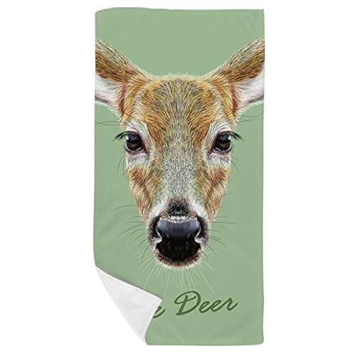 Serviette de bain cerf sauvage multicolor 35x70cm drap de douche souple