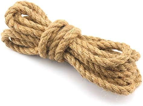 0.39 Inch 10mm Natural Jute Hemp Rope DIY Craft Cord Retro Style Braided Rope (10MMX50M)