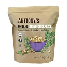 Anthonys Organic Dried Chickpeas, 3 lb, Dry Garbanzo Beans, Gluten Free, Non GMO, Vegan