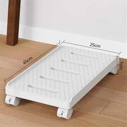 Soporte ajustable para monitor y CPU con ruedas bloqueables, blanco miniatura 2
