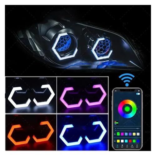 Kit halo para faros Delanteros Hexagonales para Retroadaptación de Coche y Moto 2