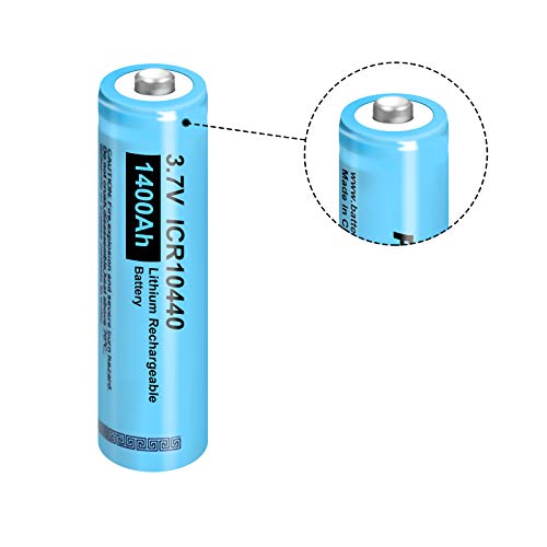 Icr10440 3.7V 350Mah Lithium Ion Rechargeable Battery With Button Top 10Pcs #TOP2