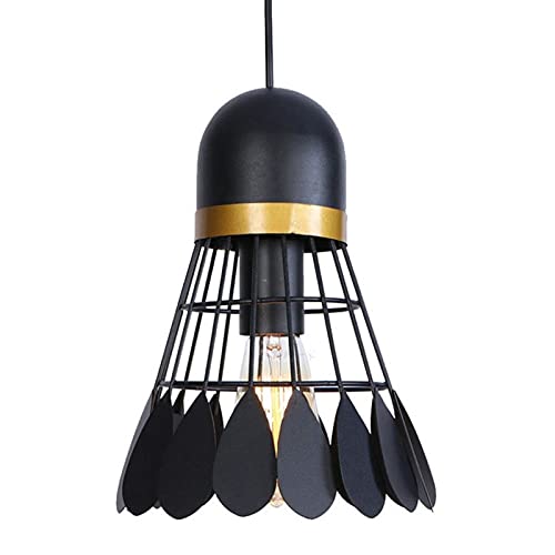 Lustre badminton en fer forgé noir E27 suspendu pour restaurant et café
