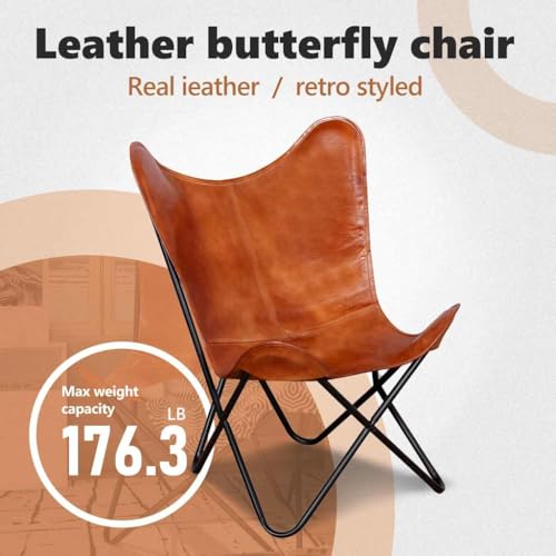 Fauteuil Papillon Cuir Véritable Ergonomique vidaXL