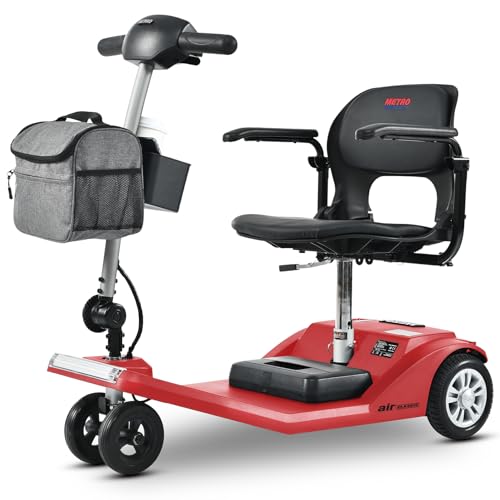 Mobility Scooters for Seniors & Adults 265 lbs Capacity, Foldable Lightweight Electric Powered Scooter, Lightweight and Portable, with LED Headlights and Cup Holder, Airline Approved (Red) -  generic.com