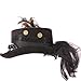 Narwhal Novelties Deluxe Halloween Costume Hat; Black, Velvet 4.5" Steampunk Hat with Removable Steampunk Goggles Attached Feather, Gears