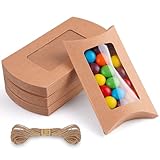30 Piezas Cajas de Almohada de Papel Kraft, Cajas de Regalo Pequeñas con...