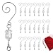 BANBERRY DESIGNS Christmas Ornament Hooks - Clear Acrylic Silver Wire Ornament Hooks - Pack of 20