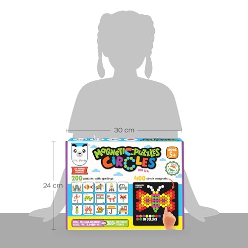 Image of PLAY PANDA Magnetic Puzzle Board with 400 Circle Shapes & Patterns for Kids