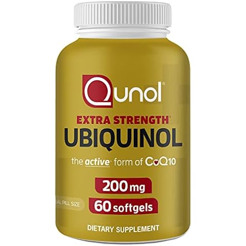 Qunol Ubiquinol CoQ10 200mg Softgels, Powerful Antioxidant for Heart and Vascular Health, Essential for Energy Production, Natural Supplement Active Form of CoQ10, 60ct Softgels Cover