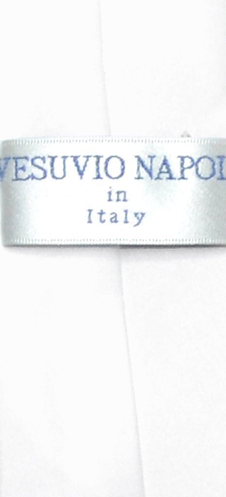 Vesuvio Napoli Boy's CLIP-ON NeckTie Solid WHITE Color Youth Neck Tie