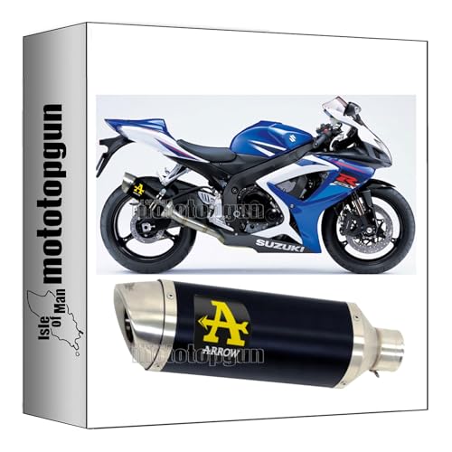 Arrow 71702AON Thunder pot echappement aluminium noir pour Suzuki GSX-R 600 ie 2006 2007