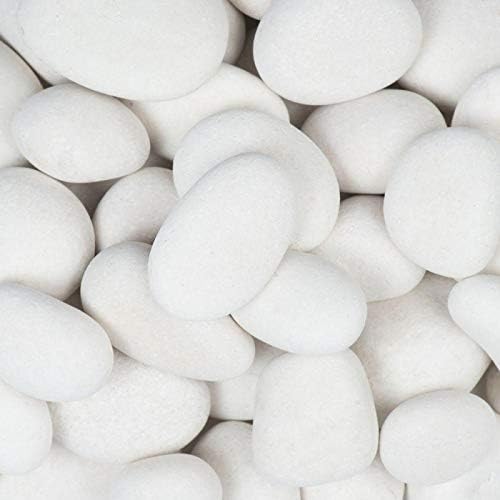 5kg Unpolished White Pebbles for Garden |Shiny Unpolished Marble Stone Pebbles for Vase Fillers Outdoor/Indoor | Pebbles for Garden Pots (5Kg, 25-50 mm, White)