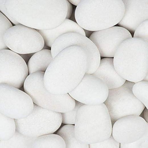 Bum Bum Bhole 30kg Unpolished White Pebbles for Garden |Shiny Unpolished Marble Stone Pebbles for Vase Fillers Outdoor/Ind...