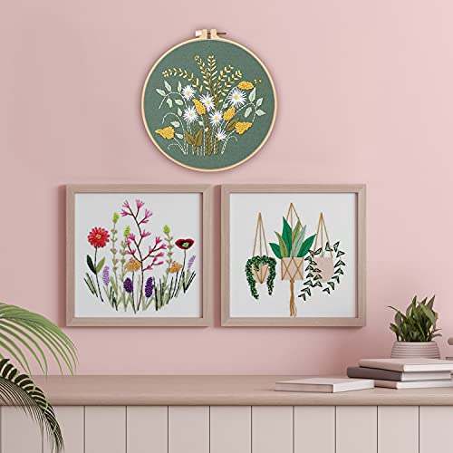 image for Nuberlic 3 Sets Embroidery Kit for Adults Cross Stitch Starter Kit Inc