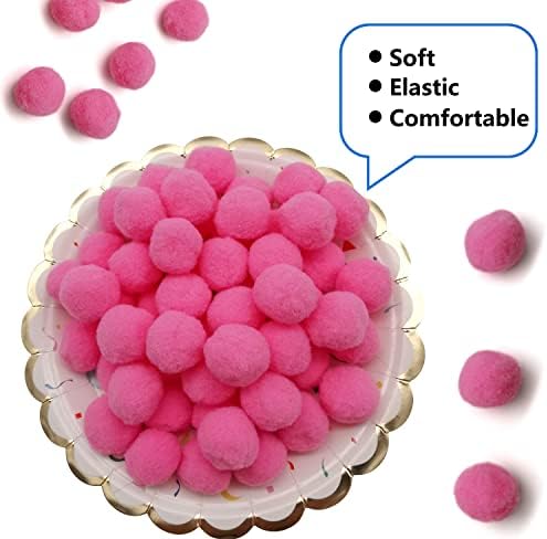 Cldamecy 150 Pcs 1-Inch Pink Pom Pom Balls with 20 pcs Googly Eyes,Small Elastic Pompoms for Kids DIY Craft Projects and Decorations 4 41DBnepZ1iL. AC