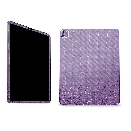 Image of MightySkins Carbon Fiber Skin Compatible with Apple iPad Pro 12.9 inch M2 6th Gen (2022) Full Wrap Kit - Purple Gator Skin | Protective, Durable Textured Carbon Fiber Finish | Made in The USA