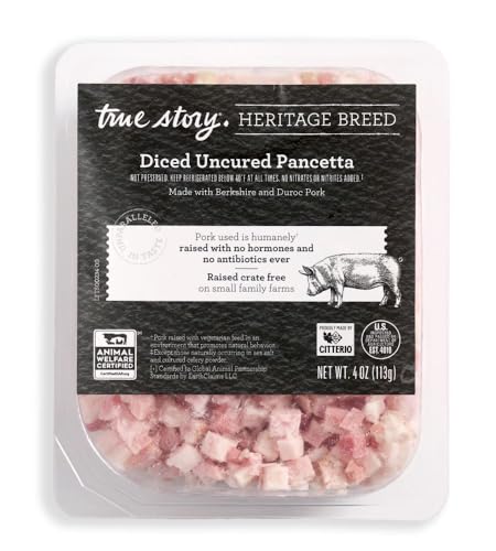 True Story Foods Heritage Breed Diced Uncured Pancetta, 4 OZ