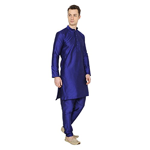 Image of Royal Kurta Men's Cotton Silk Plain Solid Long Only Kurta