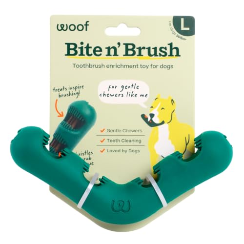 WOOF Bite n Brush Dog Dental Chew Toy for Medium to Large Dogs 25 lbs & Up