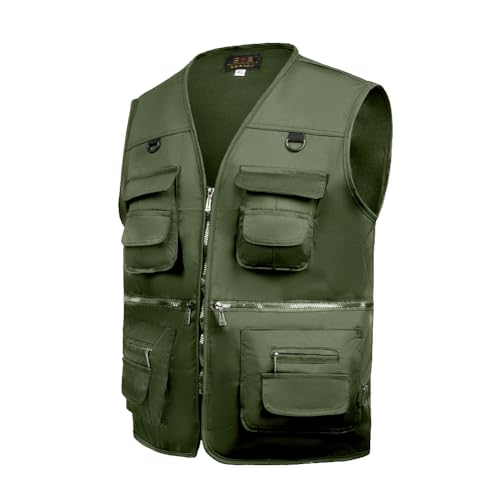 TOLOER Men's Summer Fishing Vest Multi Pockets Casual Vests Waterproof Quick Dry Outdoor Mountain Photography2