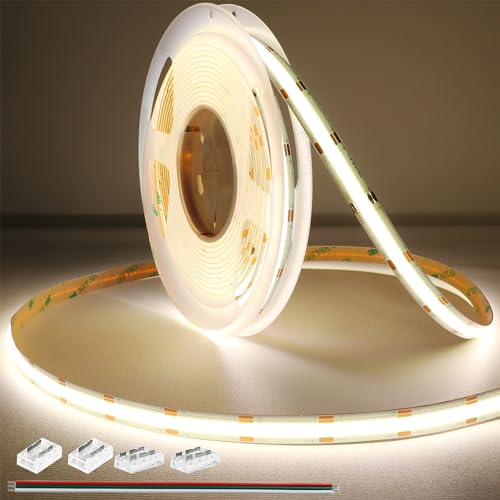 Image of LEDENET COB LED Strip Light White CCT Tunable 2700K-6000K DC24V 608LEDs /M CRI90+ High Density LED Tape Lights 16.4Ft /5M Dimmable LED Light Ribbon for Indoor Decoration