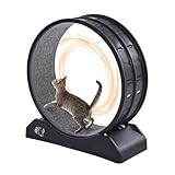 キャットホイール 猫用エクササイズホイール 80cm 大型ランニングホイール 安全ブレーキ付き カーペット敷き 静音トレッドミル