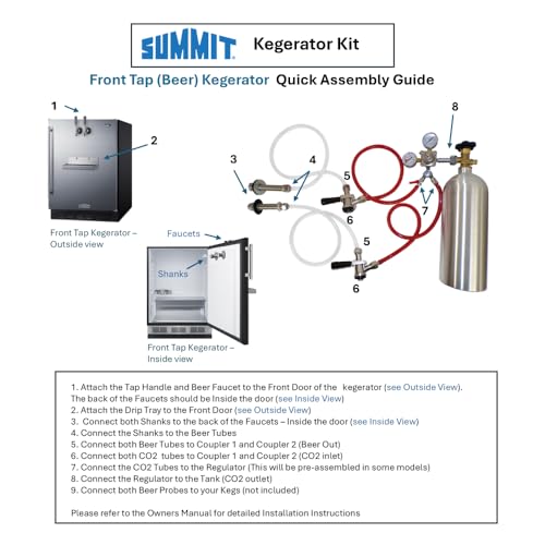 Image of Summit 24 inch Cold Brew Kegerator, Dual Front Taps, No Drill Coffee Dispenser, ADA Compliant, Stainless Steel - SBC7BRSFRTPCFADALHD (Left Handed Door Swing)