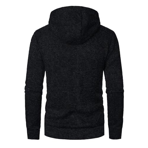 Mens Cardigan Knit Sweater Full Zip Stand Collar Hooded Sweatshirt Casual Long Sleeve Solid Color Hoodies Pullover Men3