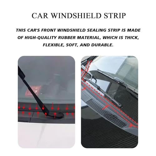 PVOTAWP 1.7M/ 5.6Ft Windshield Cowl Rubber Seal Strip, H-Shape Black Molding Trim Strips for Most Cars Trucks SUVs by pvotawp - Image 3