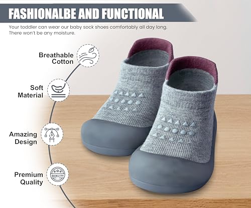 Dookeh Baby Shoes Boys Girls First Walking Shoes Non Slip Soft Sole Sneakers Toddler Infant Babygirl Sock Shoes thumb #2