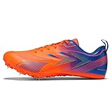 REXSVAN Track and Field Shoes for Men Women 8 Spikes Boys and Girls Kids Running Racing Shoes Orange Blue