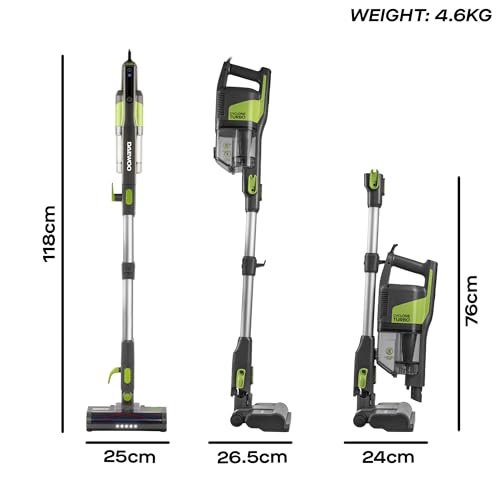 Daewoo Cyclone Turbo 3-in-1 Upright Vacuum Cleaner – 500W Bagless Mains Powered with Turbo Brush, HEPA Filter, LED Floor Lights – Ideal for Carpets, Hard Floors & Pet Hair
