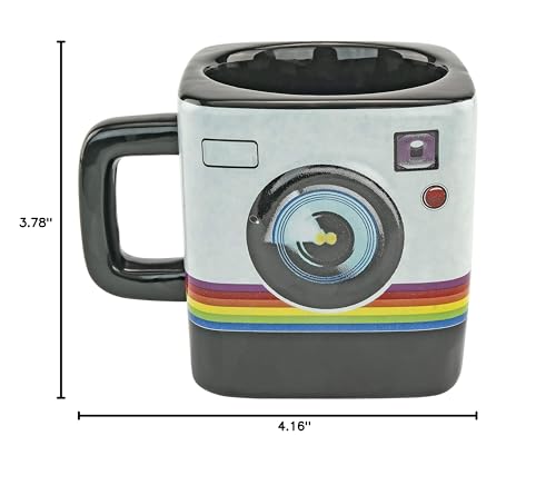 Taza cerámica con diseño cámara 9oz negro miniatura 7