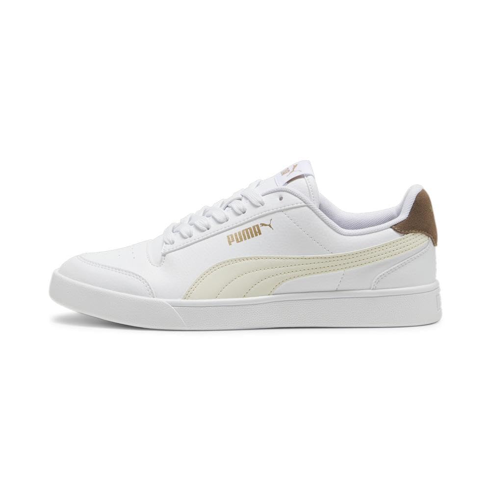 Puma Herren Shuffle Sneaker, Puma Weiß-mattiertes Elfenbein-Puma-Gold, 47 EU