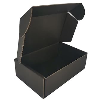ROTCH 200 Pack 6x4x2 Small Shipping Boxes Black, Cardboard Corrugated Mailers for Small Business M642-200-B