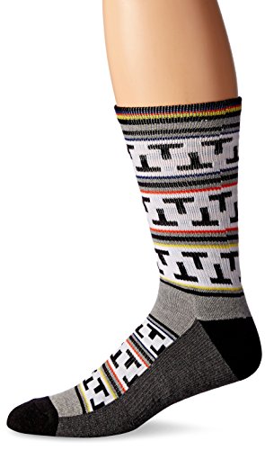 KurB Men's TNT Sport Fashion Crew Sock, White, Shoe Size: 6-12