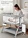 Bassinet Bedside Sleeper, Baby Crib with Mattress and Adjustable Height & Upgraded Wheels, All Mesh Portable Bassinet, Baby Bed for Newborn