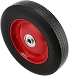 4 PCS 8 Inch Solid Rubber Tire, Black Red Solid Rubber Wheels, Hand Truck Replacement Wheels for Garden Carts, Wheelbarrows