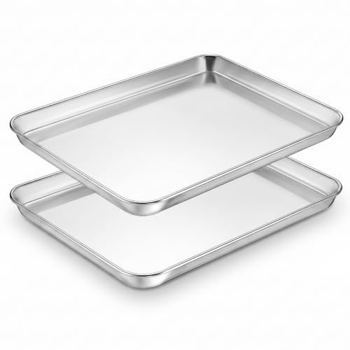 TeamFar Baking Sheet Set of 2, 16"x 12"x 1" Stainless Steel ...