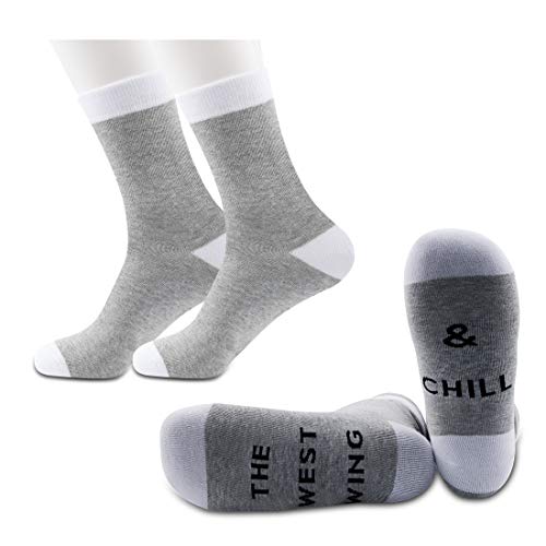 JXGZSO West Wing Inspired Gift Veep And Chill Socks The West Wing Fan Gift West Wing Watching Socks Gift (West Wing)