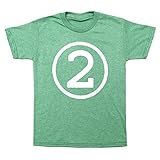 Happy Family Clothing Second Birthday Modern Circle Number Two T-Shirt (4T, Green Heather)