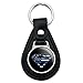 Black Leather Superman Thin Blue Line Flag Shield Logo Keychain