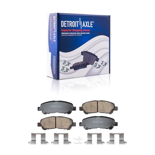 Image of Detroit Axle - Brake Kit for 2008-2013 Toyota Highlander | 12.91'' inch Front and 12.17'' inch Rear Disc Brake Rotors Ceramic Brakes Pads w /Hardware 2009 2010 2011 2012 Replacement