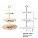 YOLIFE Flowering Shrubs 3 Tiered Cupcake Stand, Emboss Golden Leaves Edge Tea Party Pastry Tower, 6-8-10 inch